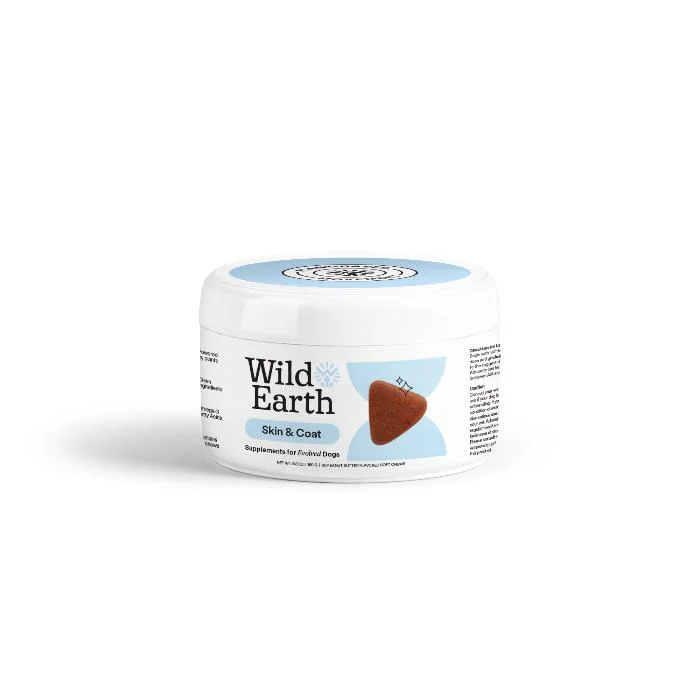 ---Wild Earth - Skin & Coat Dog Supplements, 60pc