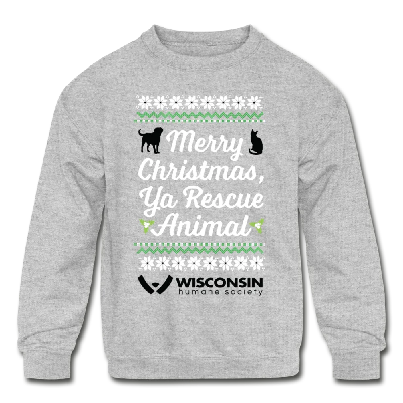 - Natural latex pet mattressYa Rescue Animal Kids' Crewneck Sweatshirt