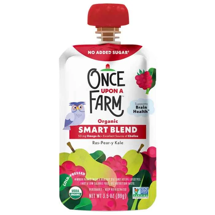 ---Once Upon A Farm - Organic Raspberry Vanilla 18 Months, 3.5oz | Pack of 8