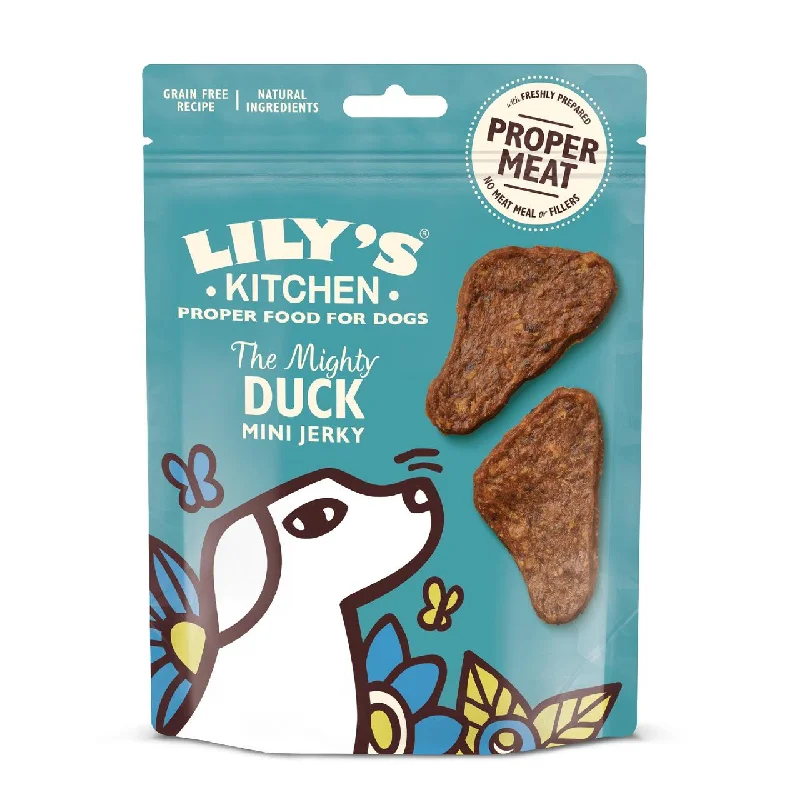 - Dog food for pregnancy and lactationLily's Kitchen The Mighty Duck Mini Jerky for Dogs 70g